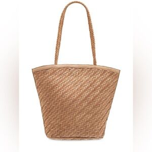 Bambien Jeanne Handwoven Leather Shoulder bag in Caramel
